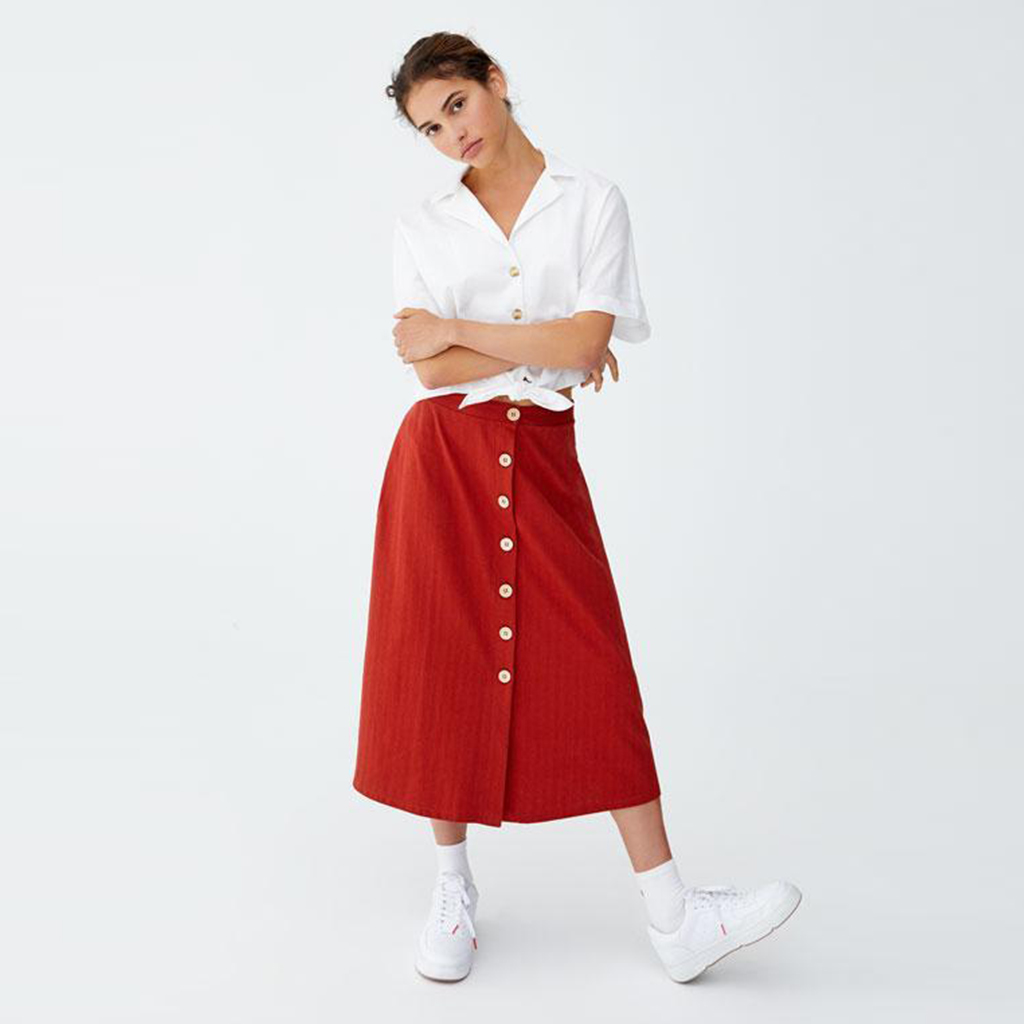 Cotton skirt with Buttons